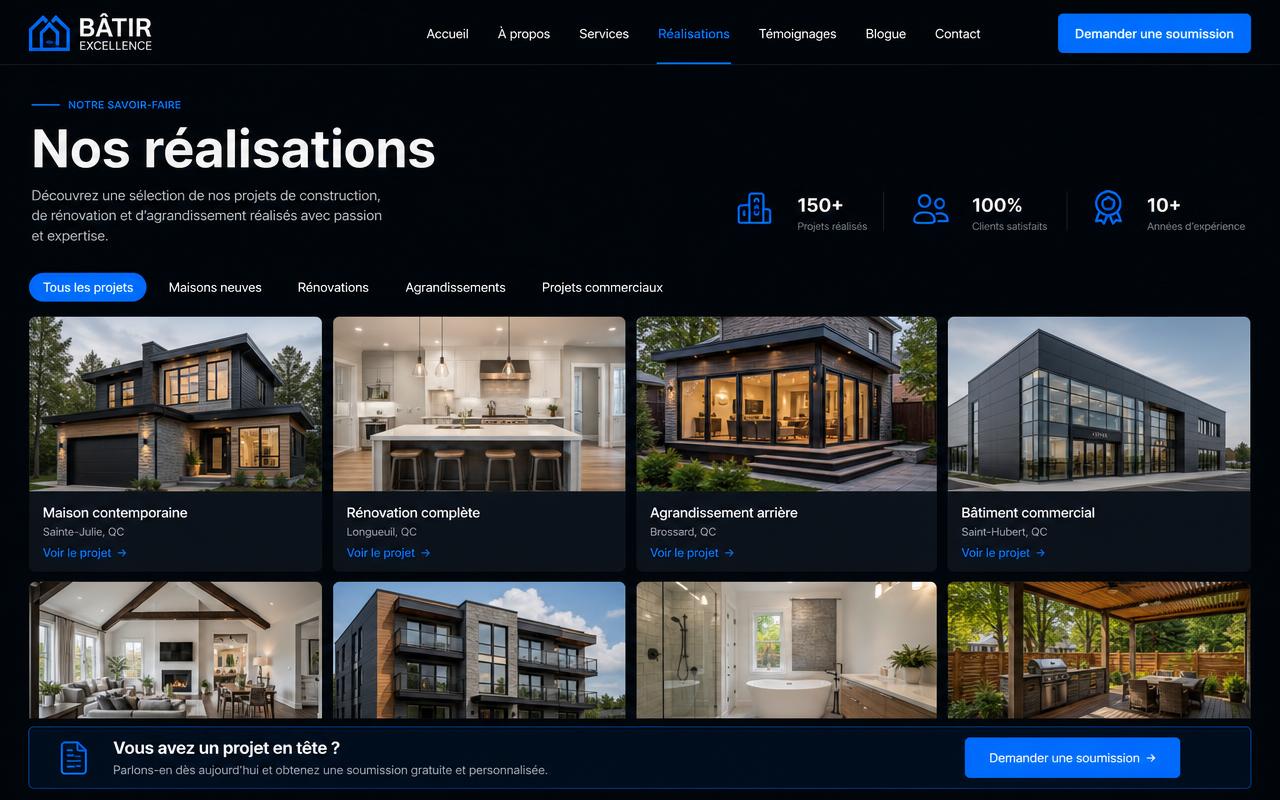 Aperçu d'un portfolio de services conçu par AD Studio