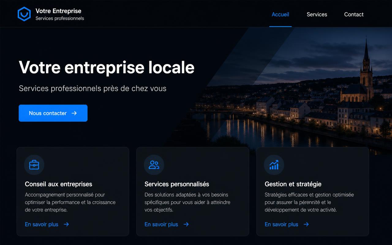 Aperçu d'un site vitrine professionnel conçu par AD Studio